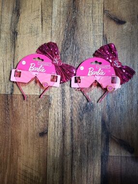 Barbie Hot Pink Sequin Bow Heart Sunglasses Duo